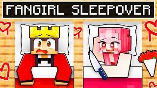 SLEEPOVER With CRAZY FAN GIRL In Minecraft!