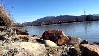 Copy of CN train on train bridge in Mission BC