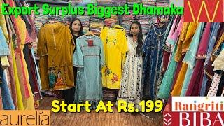 Cheapest Export Surplus | W Biba Aureila 100% Original | Kurti & Skd | WHOLESALE From Big Warehouse