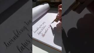 Real Time Calligraphy  what a lovely, dark, rich red  Red Velvet Ballet ink by Ferris Wheel Press