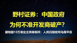 野村证券：中国政府为何不准开发商破产？新年献词：碧桂园10万准业主哭晕在出租屋；征集中美友好合作故事，人日应该給司马南平反。