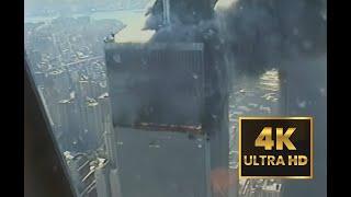 NEW WTC 9/11 Video Helicopter view (MUST SEE) AI Enhanced 4K 60 fps