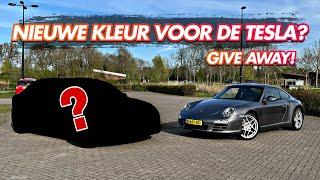 DE TESLA KRIJGT EEN NIEUWE KLEUR - PORSCHE HELAAS NIET?! *GIVE AWAY* | EmreDrives