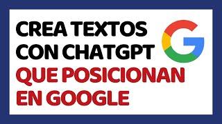 How to Create TEXTS With CHATGPT That Position in Google