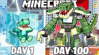 I Survived 100 Days as a DINOSAUR TITAN in Minecraft!