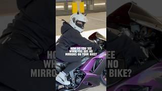 Literally 🫣 still best to learn this! Even if u got mirrors. #motogirl #bikelife #bikergirl