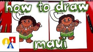 How To Draw Cartoon Maui From Moana