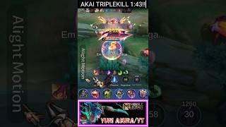 AKAI TRIPLEKILL in 1,43!!! best build jungle. #mobilelegends #mlbb #top1global #akai