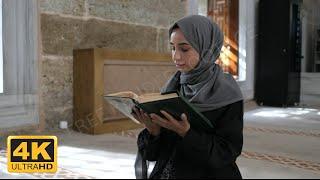 Muslim Woman Reading | Free Islamic Stock Video | Free Render Footage | 4K Video