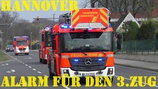 ALARM FÜR DEN 3. (ECONIC) LÖSCHZUG + RTW 2 der FEUERWEHR HANNOVER #MontisEinsatzfahrten