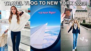 GOING TO NEW YORK FOR THE FIRST TIME 2023! *13 hour travel day vlog*