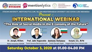 INTERNATIONAL WEBINAR : “The Role of Social Media in the E-conomy of the Future”