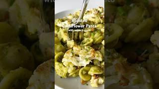 Roasted Cauliflower Pasta with Spinach Pesto #pastarecipe #vegetarianrecipes #dinnerrecipe