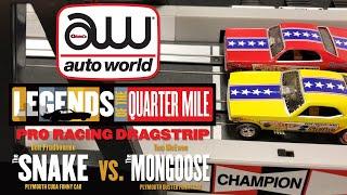 Auto World - Snake vs. Mongoose 13' Slot Car Pro Racing Dragstrip