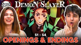 Reacting to Every DEMON SLAYER Opening & Ending (S1 - S4)