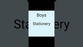 Girls Stationery vs Boys stationery