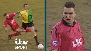 Vinnie Jones Clatters Eric Cantona In Horror Tackle | Wimbledon v Man United | ITV Sport Archive