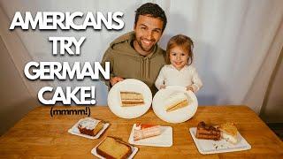 Americans Taste Test German Cake (Kuchen)! | Black Forest Cake, Bienenstich, Käsekuchen + MORE!