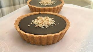 Silkiest Eggless Chocolate Tart Without Oven |NO BAKE, NO EGG Chocolate Cream Pie|Choco Ganache Tart