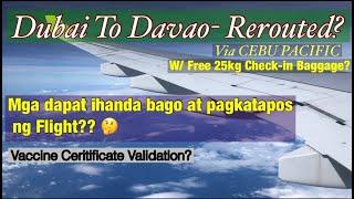 Dubai to Davao | Travel guide for OFW via Cebu Pacific | Free Sweeper Flight to Manila