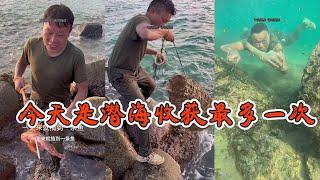 今天是潛入海底收獲最多的一次！#户外#野外生存#荒岛求生