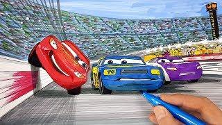 Draw CARS LIGHTNING McQUEEN squeezing through Floyd . Drawing Coloring for Kids | Tim Tim TV