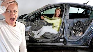 I Made Her Car SEE-THROUGH for April Fools