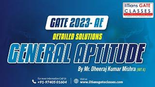 GATE 2023 Aerospace Engineering Question Paper-General Aptitude Solutions | GATE AE Online Coaching