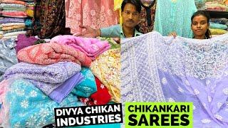 Daily & Semi Formal Chikankari Sarees in Kota Check, Half & Full Jaal, Phanda Murri & Appliqué Work.