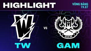 HIGHLIGHT | TW vs GAM | VCS 2024 MÙA HÈ | Tuần 4 | 19.07.2024