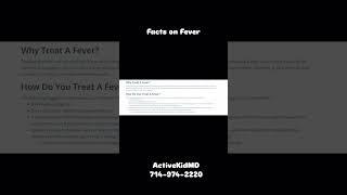 Facts on Fever- how to help parents help a sick child