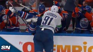 Canucks' Nikita Zadorov Absolutely Levels Evander Kane Into Oilers Bench