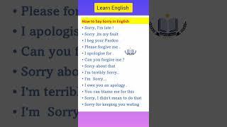 Other ways to Say Sorry in English ️️   #shorts #viral #trend