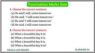 Punctuation Practice exercise | Punctuation in english grammar | Punctuation quiz for all exams