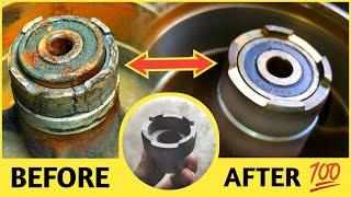 Motorcycle broken wheel hub repairing on lathe machine | Zimbiker