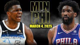 Minnesota Timberwolves vs Philadelphia 76ers Full Game Highlights - March 4 | NBA Regular Season