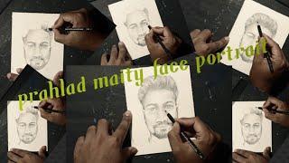 bishakto chele (prahlad maity) face portrait pencil on paper