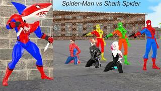 Siêu nhân nhện️Challenge rescue Spider Man from family joker spider vs shark spider Siren superman