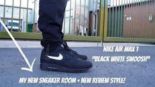 NIKE AIR MAX 1 - "BLACK WHITE SWOOSH" REVIEW, UNBOXING AND ON FOOT!