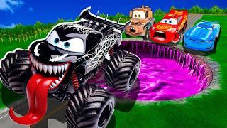 ZOMBIE Pit Transform In Venom Lightning McQueen & Big & Small Pixar Cars! Beam.NG Drive!