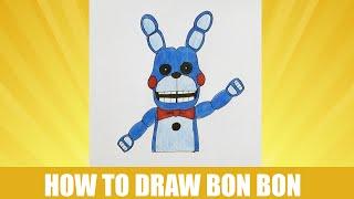 How to draw BON BON, FNAF, Как нарисовать БОН БОН, ФНАФ