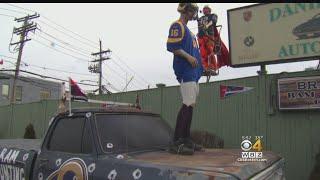 East Boston Auto Shop Continues Tradition With Super Bowl Display