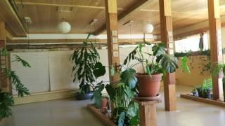 Birken Forest Monastery - In the dining area, through the library into the walking sala