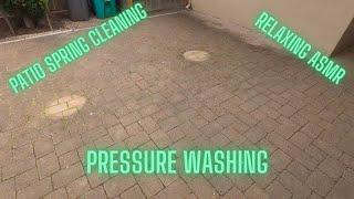 Relaxing ASMR Cleaning of a paver patio and an old Driveway, #pressurewashing, #asmr, #satisfying,