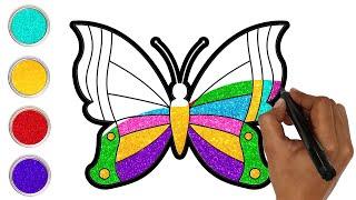 Colorful Butterfly Drawing, Painting and Coloring for Kids & Toddlers, How to Draw Easy Step by Step