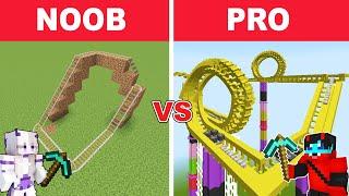 NOOB vs PRO: GIANT ROLLER COASTER BUILD CHALLENGE!