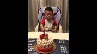 Vincent's first birthday cake with grandparents - Nov 6th 2017