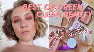 Best Green & Clean Beauty Brands in action: rms, Kosas, Roen Beauty