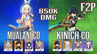 F2P 850K DMG Mualani C0 & KInich C0 Spiral Abyss Floor 12 Genshin Impact