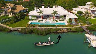 Insane Fishing Behind $10,000,000 Florida Houses